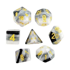 Koplow Layered Dice Poly Set Dusk w/Gold (7) New