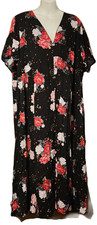 TORRID Womens Black Floral Shift Dress Size 4 or 4X Short Sleeve