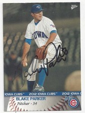 Blake Parker Iowa Cubs 2012 Multi-Ad Sports #22 Signed Minor League Card