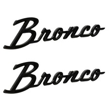Ford Racing Fender Emblem Bronco Script Gloss Black Pair Bronco 21-26