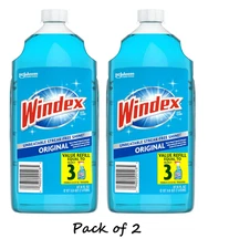 Windex Glass Cleaner Refill, Original Blue, 2 L (2 Pack)