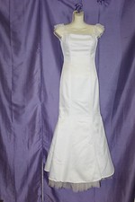Jessica McClintock Gunne Sax White Satin Formal Prom Evening Dress Size 1