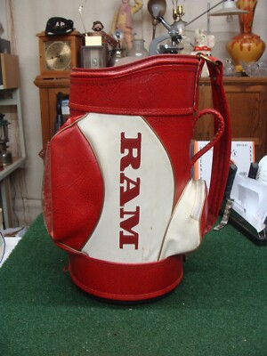 Vintage RAM Tour Grind GOLF red & white Mini Staff Bag Den Caddy