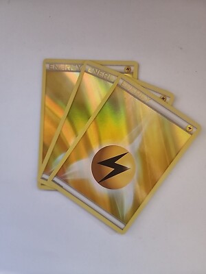 Pokemon 3X Electric Lightning Energy Reverse Holo 2013 Yellow NM