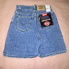 Vintage 1990  s Levis Girls Denim Shorts, Deadstock NWT, Size 16
