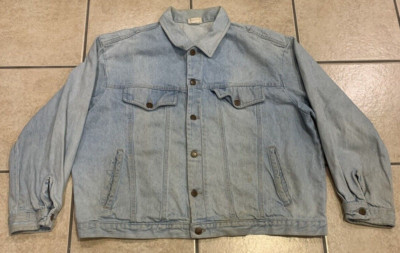 Women's Plus 1X Vivaldi Light Wash Denim Blue Jean Trucker Jacket