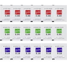 18 Pack pH Meter Buffer Solution Powder 6.86/4.00/9.18, pH Calibration Soluti...