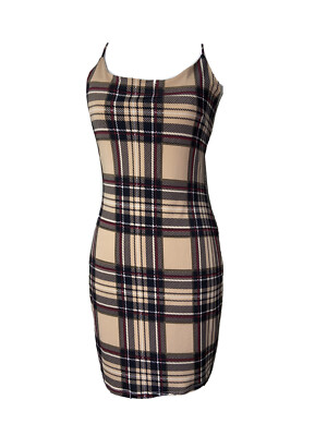 check dress for ladies Women Plaid Check Spaghetti Strap Mini Dress Ladies Summer Bodycon Party  Dresses