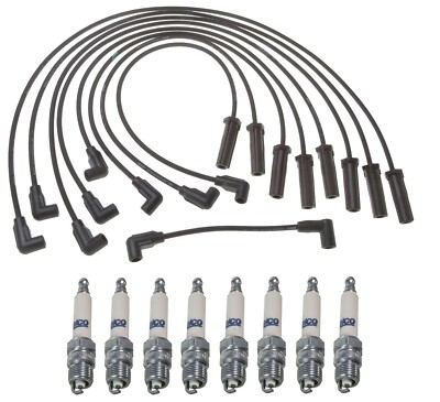 Pro Ignition Wire Set & 8 ACDelco Rapidfire Spark Plugs Kit For Chevy GMC 7.4 V8
