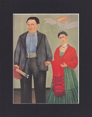 8X10'' Matted Print Art Picture Painting, Frida Kahlo, Frida & Diego Rivera