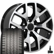 5656 Machined Black 22 In Rims Goodyear Tires Tpms Fit Cadillac Gmc Chevy