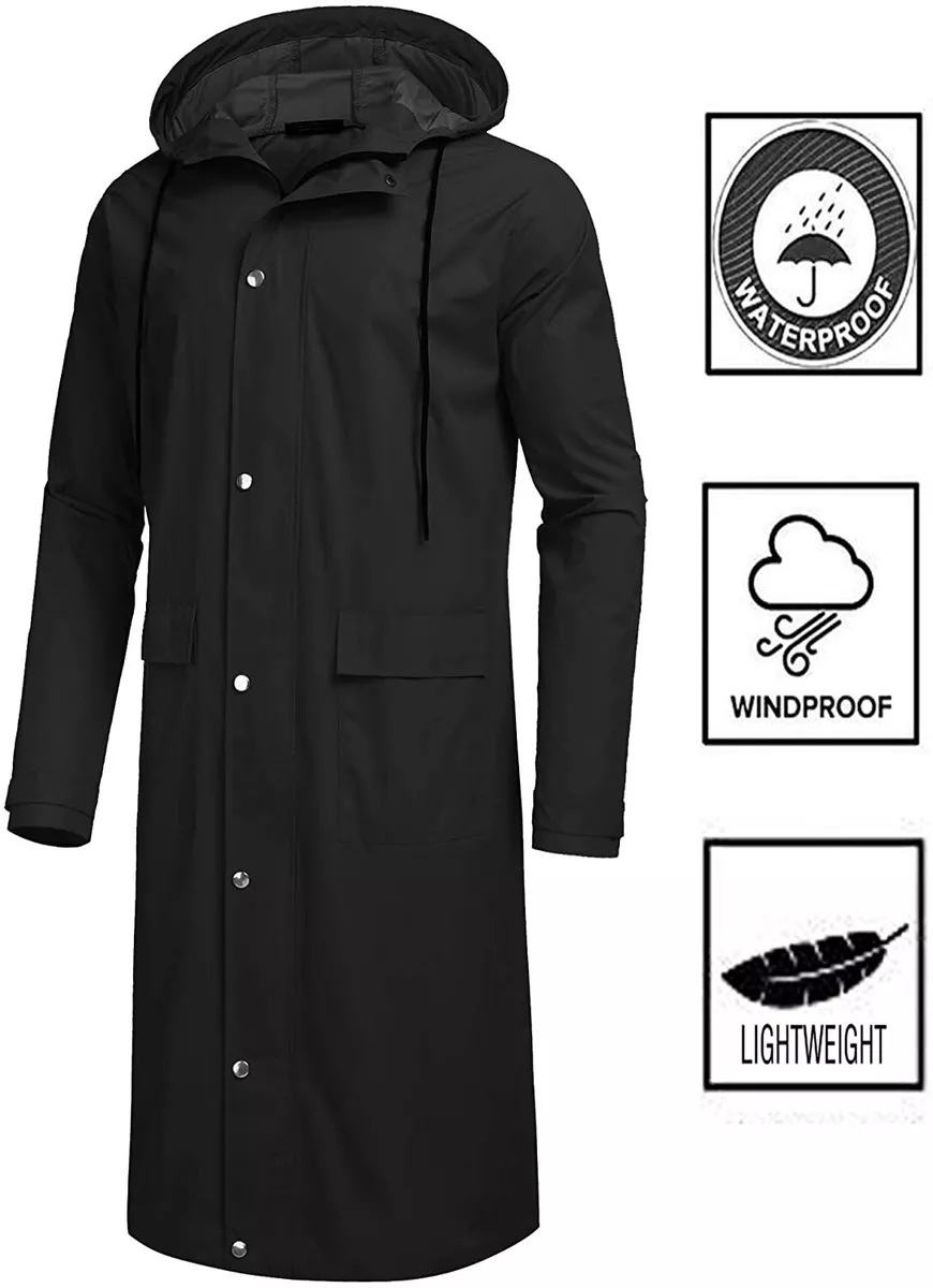 COOFANDY Men s Rain Jacket with Hood Waterproof Lightweight Active