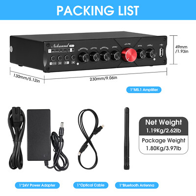 Nobsound M5.1CH Bluetooth　アンプ Nobsound M5.1 HiFi 5.1 Channel Digital Amplifier w/ Bluetooth/COAX
