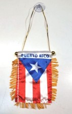 PUERTO RICO MINI FLAG CAR WINDOW HANGER
