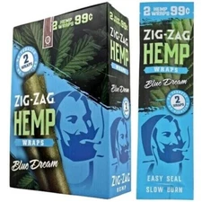 FULL BOX ZIG ZAG HERBAL Wrap BLUE DREAMS 25 POUCH Total 50 Wraps