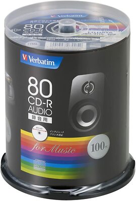 Verbatim CD-R Audio Music 80min 100 Disc 48x White Label MUR80FP100SV1 