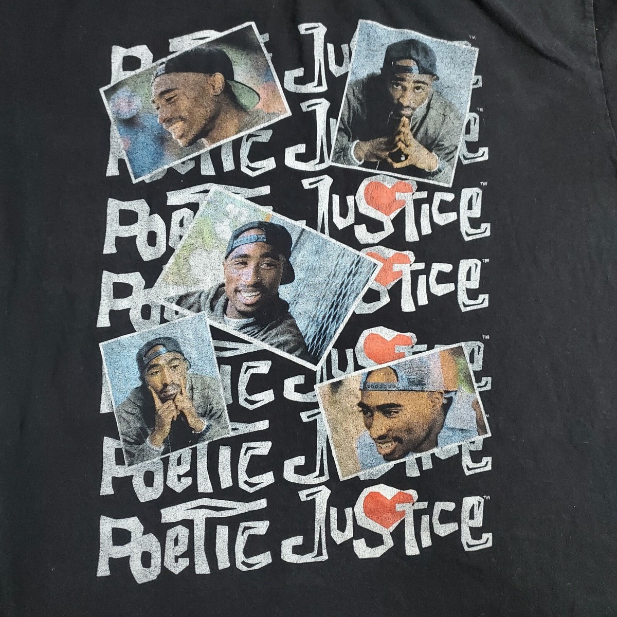Poetic Justice Tシャツ 黒色 2Pac Tupac Poetic Justice T-Shirt Tee Shirt Black Large Mens