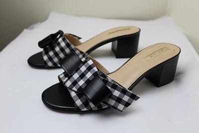 black and white plaid sandals