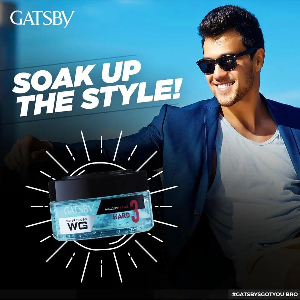 Gatsby Water Gloss - Hard, 300gm each Pack of 2 | Wet Look Hair Gel, Shine Effec - Image 2 of 4