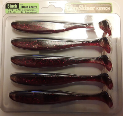Keitech Easy Shiner 5'' Soft Plastic Lures 411 Black Cherry Colour
