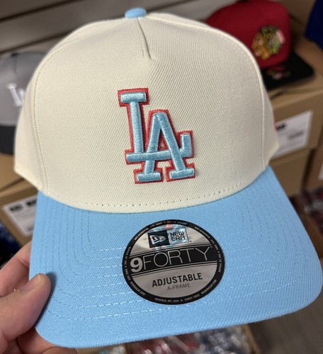 New Era Los Angeles Dodgers SnapBack Hat 59Forty A Frame Baby Blue Cream White - 第 1/2 張圖片