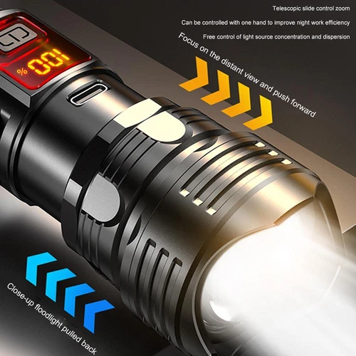 Wiederaufladbare LED Taschenlampe Taktische Superhelle Taschenlampe Zoombar - Bild 6 von 12