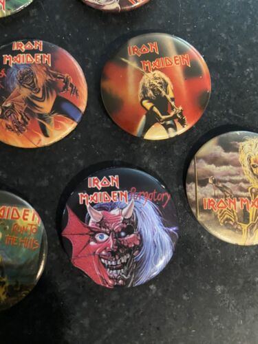 10 x IRON MAIDEN Pins Vintage 80s Original 1980s Prism Pinback Buttons Badge - Picture 6 of 11
