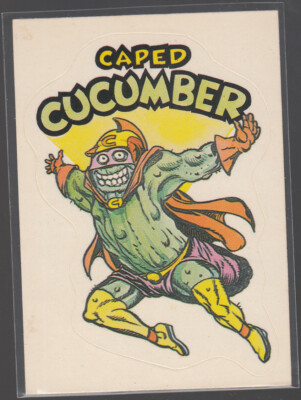 CAPED CUCUMBER 1983 Donruss General Mills ZERO HEROES #36 Sticker