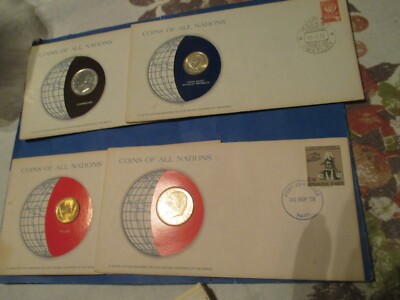 15 Franklin Mint COINS ALL NATIONS Coins With National Stamps COA