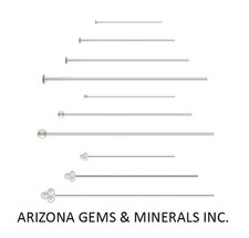 Alfileres de cabeza de plata de ley 925 elige tamaño y cantidad. Calibre 1' 1.5" 2" 3"- 26+24+22
