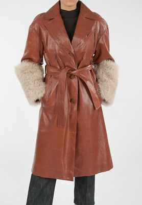 Authentic DROMe Leather Trench Coat size S