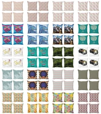 Ambesonne Vintage Themed Cushion Cover Set of 4 for Couch and Bed in 4 Sizes