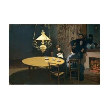 Claude Monet-An Interior after diner Hand-painted Oil Painting Wall Art
