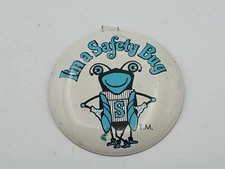 Im A Safety Bug Fold Over Tab Badge Button Pin (folded over) Vtg Anthropomorphic