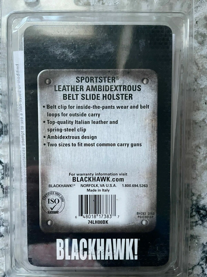 Funda de cuero ambidiestro Blackhawk Sportster marco pequeño 74LH00BK Foto 2 de 2