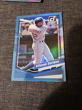 2023 Panini Donruss Baseball Carolina Blue Alfonso Soriano #192 Texas Rangers