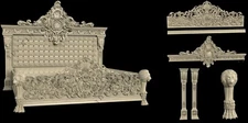 3D STL Model FURNITURE BED'S SET for CNC Router Aspire Artcam 3D Printer Milling