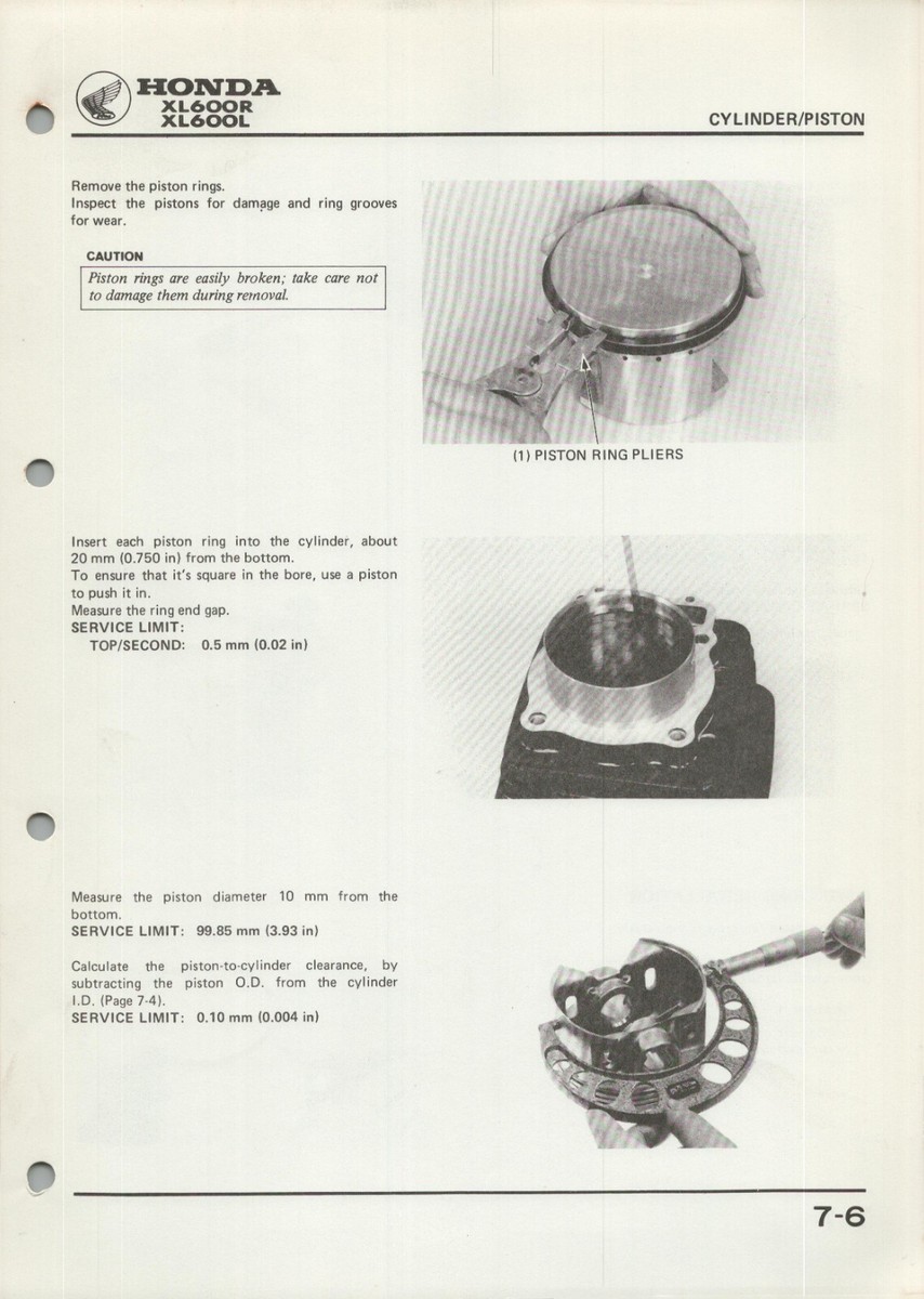 PDF Digital Service Manual – Honda XL600R & XL600L 1983-1987, XL 600 R L PD03