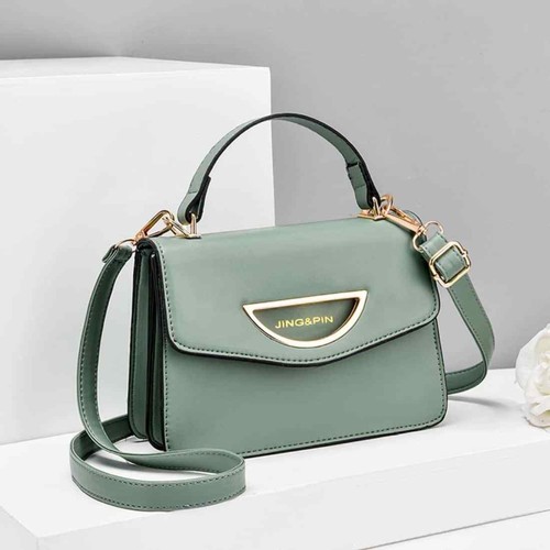 Ladies Cross Body Shoulder Hand Bag Large Clutch Faux Leather Mint Green 30586 - Picture 3 of 11