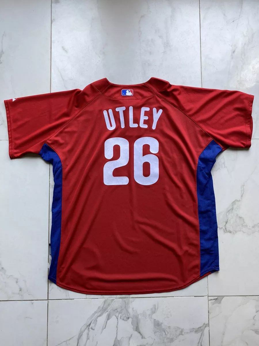 Chase Utley Philadelphia Phillies Majestic Batting Practice Jersey Cool  Base XL