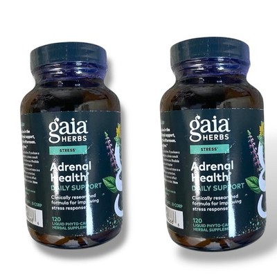 Gaia Herbs Adrenal Health Daily Support 120 Vegan Caps Exp 01/28+