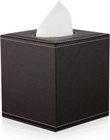 Taschentuchbox Quadratisch Pu Leder TüCherbox FüR Auto BüRo Badezimmer Braun