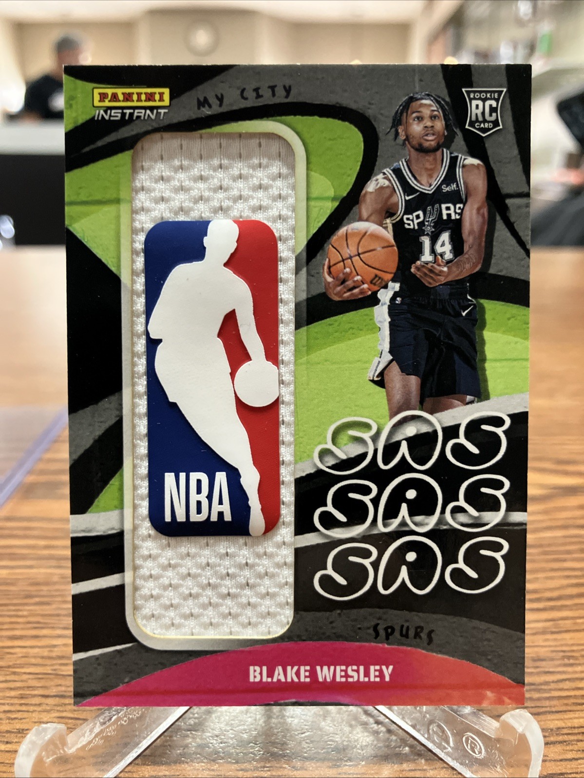 Blake Wesley 1/1 2022-23 Panini Instant Logoman RC Spurs