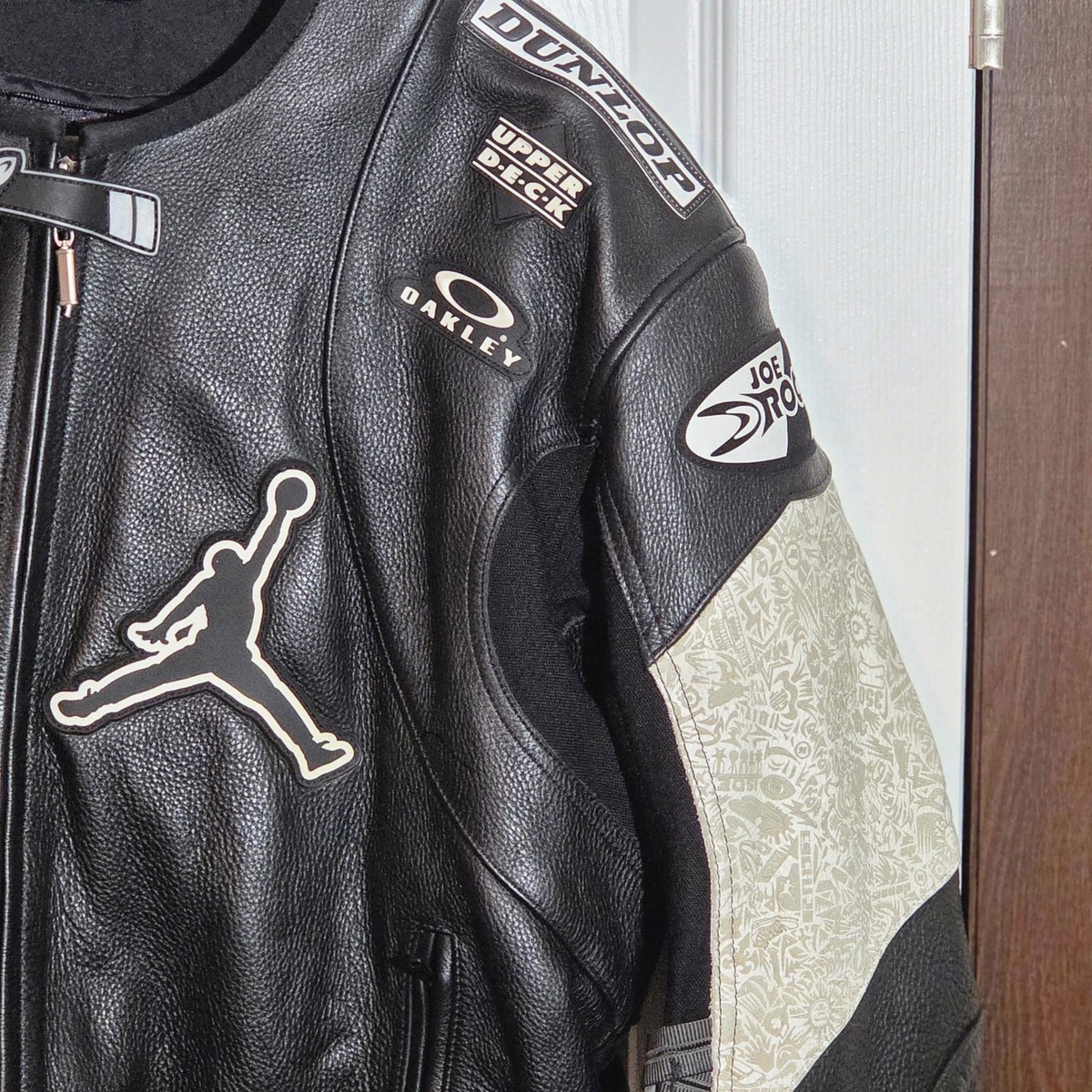 Jacket Motorcycle RARE Joe Rocket Jordan Motorsports Black Leather