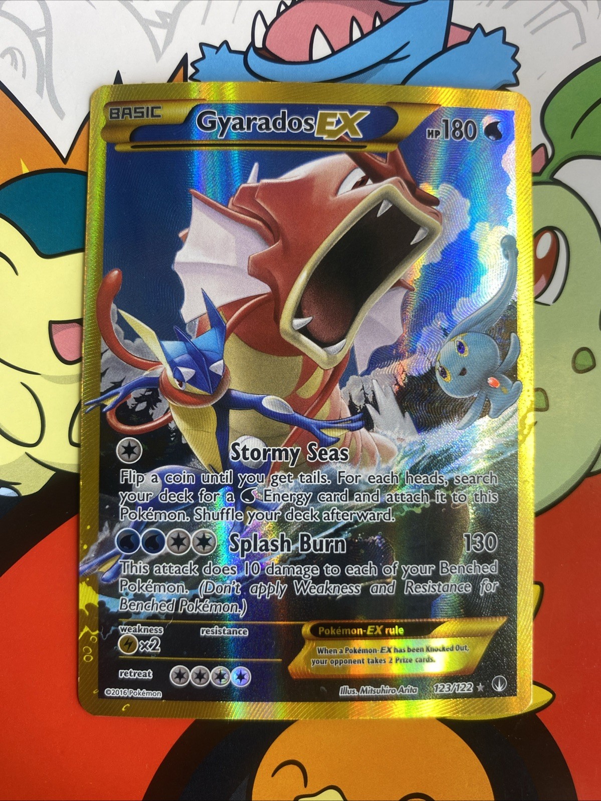 Pokémon TCG Gyarados EX 123/122 XY Breakpoint Full Art Secret Holo Rare Card LP
