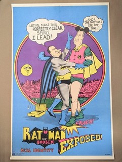 1970 "Ratman and Bobbin Real identity Exposed" Nixon Satire Wall Poster