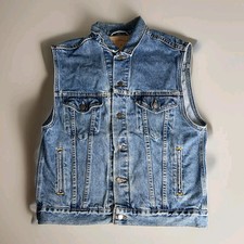 Vintage Levi's Vest Men's Medium 70595-4891 Denim USA Made Trucker Style