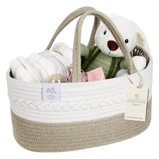 KiddyCare Baby Diaper Caddy Organizer, Cotton Nursery Large, Wheat Field