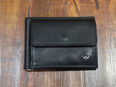 Golden Head Black Leather Bill Clip Made in Germany Bifold Wallet - New!