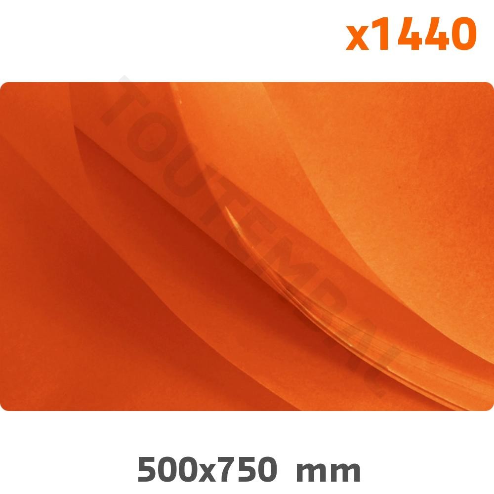 Papier de soie orange 50x75 cm lot de 480 feuilles pour emballage
